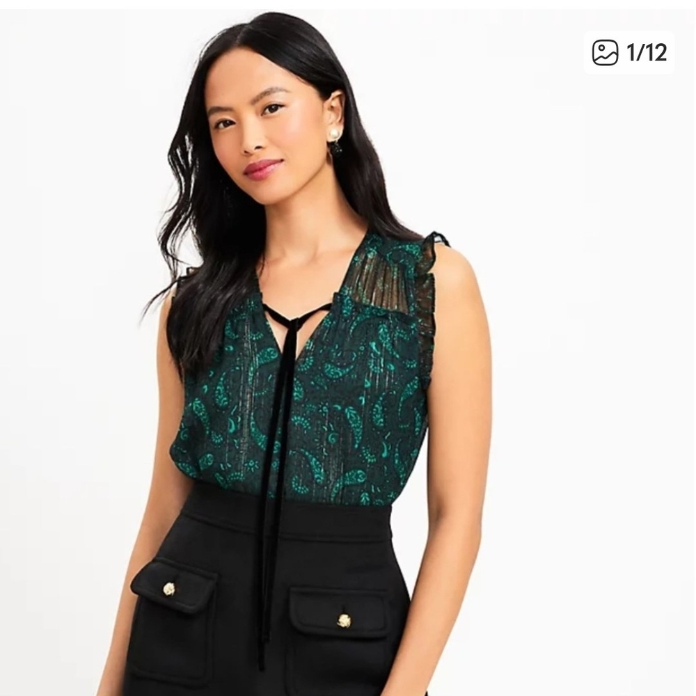 LOFT Teal Paisley Women's Blouse